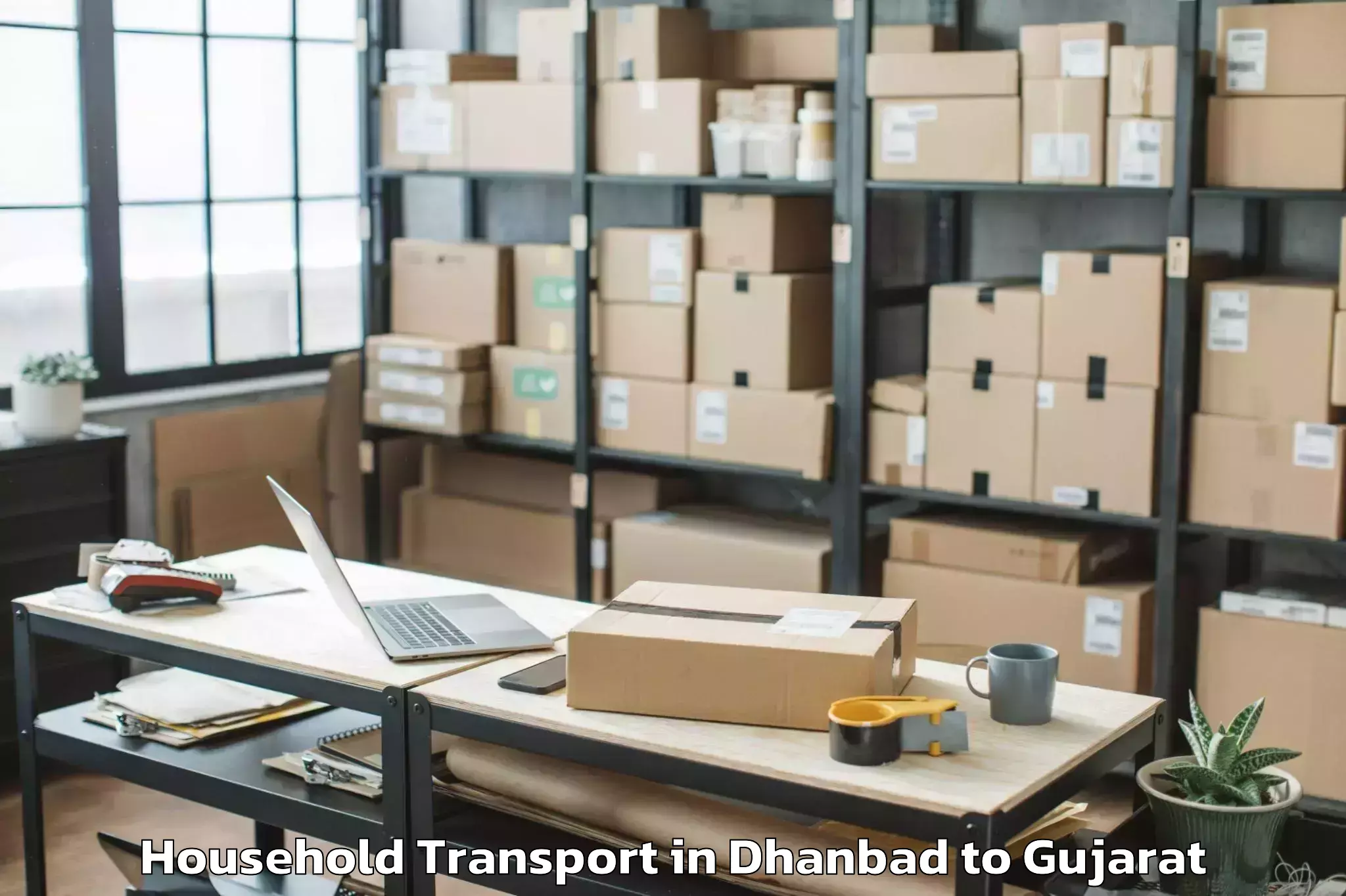 Easy Dhanbad to Una Gir Somnath Household Transport Booking